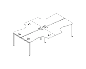 Рабочая станция UNO столы (4х120) Классика A4.PRO images