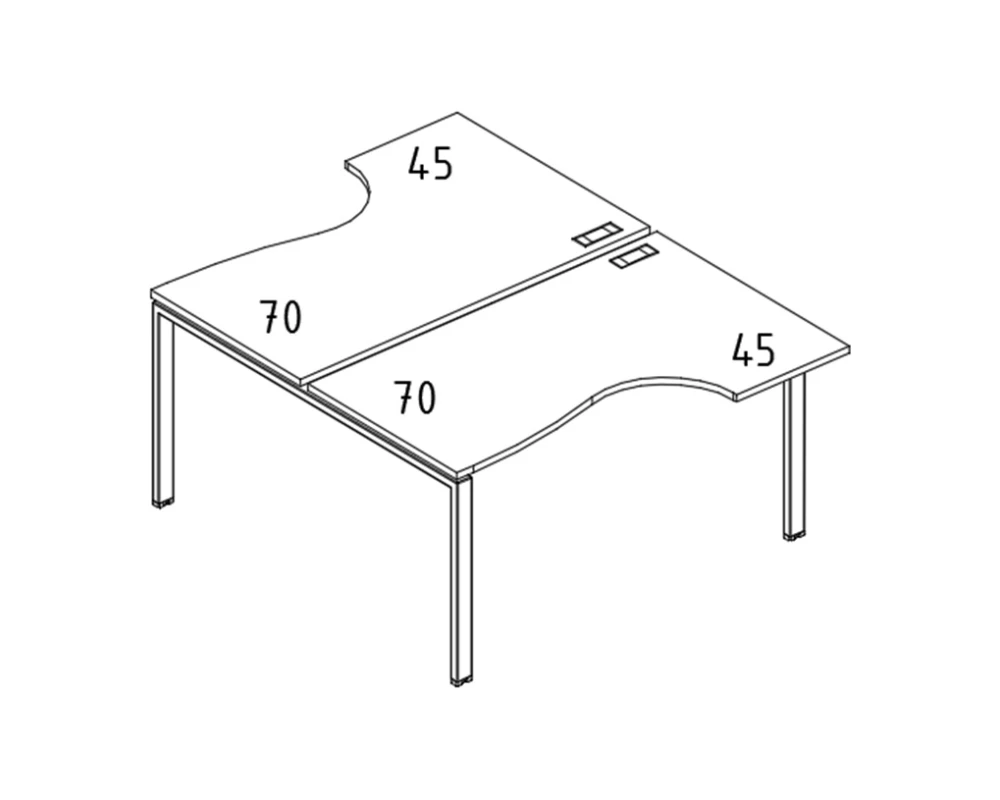 Станция на каркасе UNO (2х160) столы Классика A4.PRO